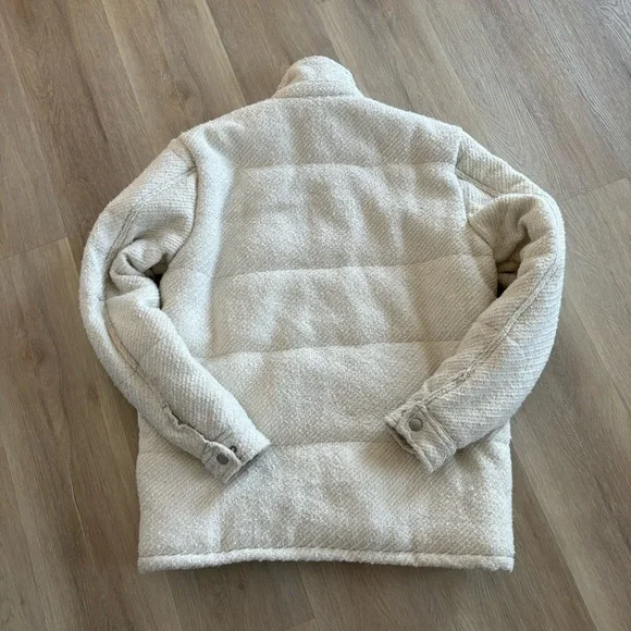 PRIV NWT Rory Mid-Length Puffer Shacket - Cream Large - Picture 5 of 7